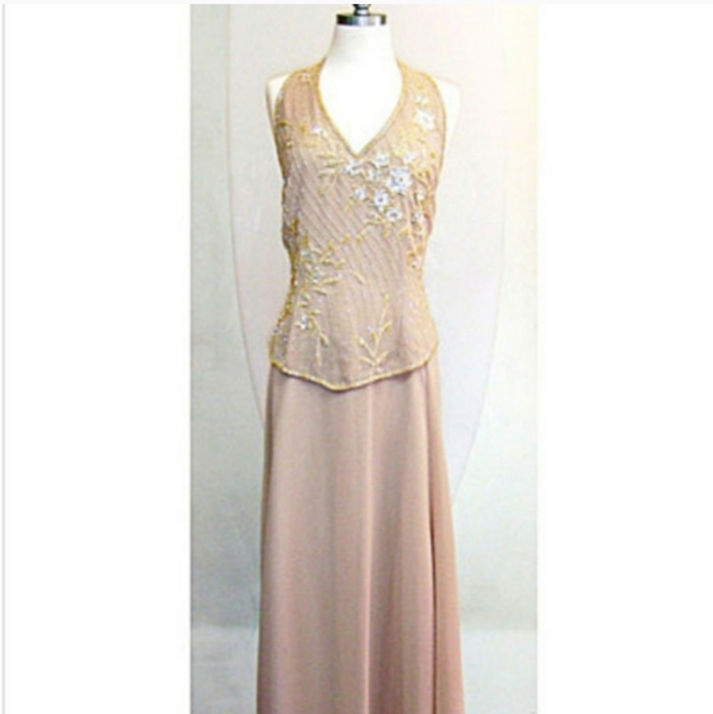 2X - cream / Gold Formal Gown